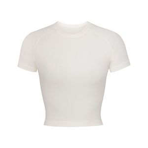 SKIMS NEW VINTAGE CROPPED RAGLAN T-SHIRT MARBLE